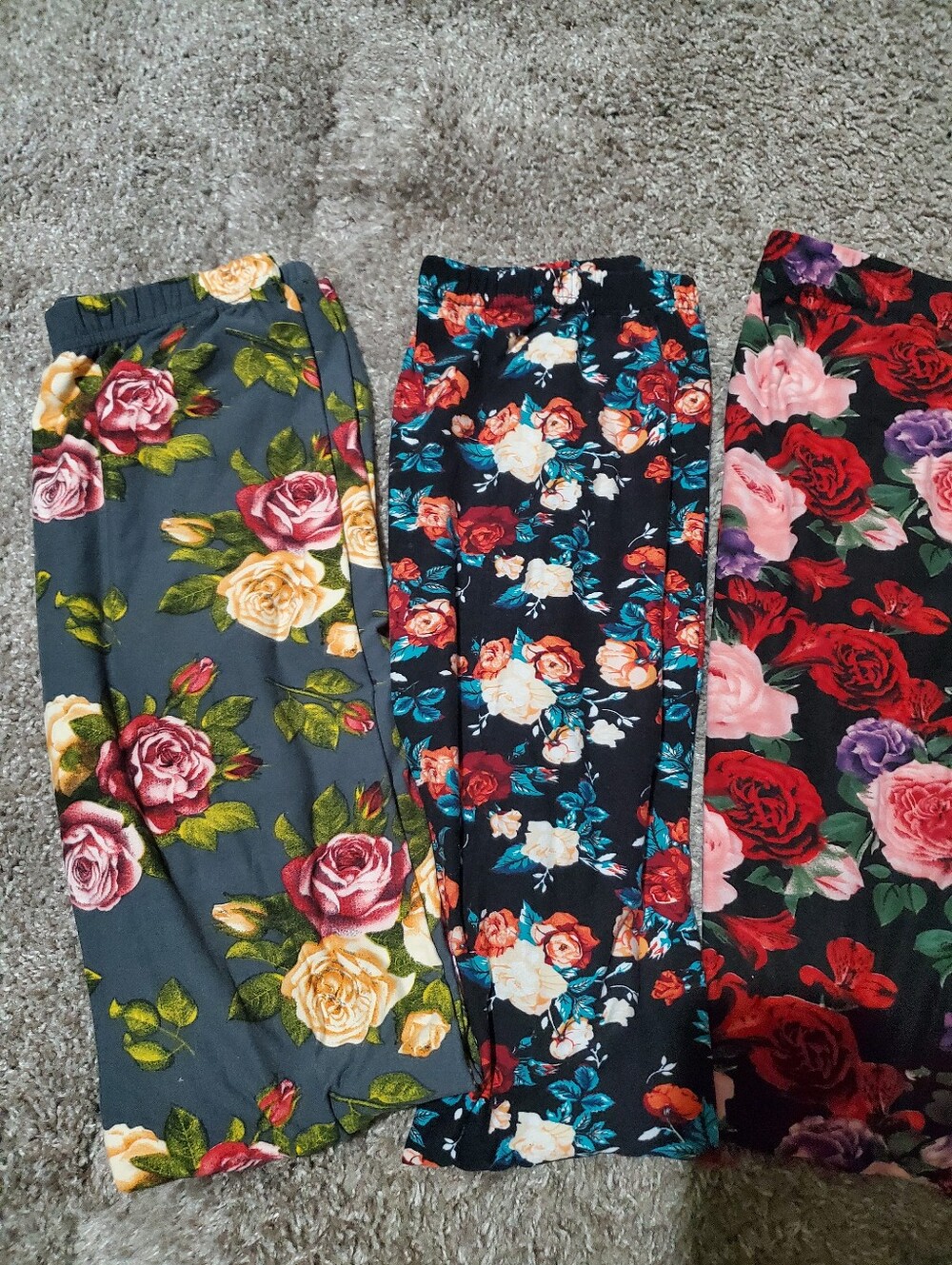 Infinity Raine Women's Floral Leggings Bundle Of 5 Leggings Buttery Soft - Picture 3 of 7